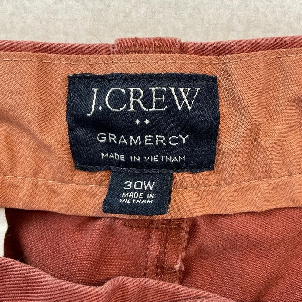J Crew Gramercy Shorts Men's‎ 30 Rust Red Flat Front Chinos Cotton Casual